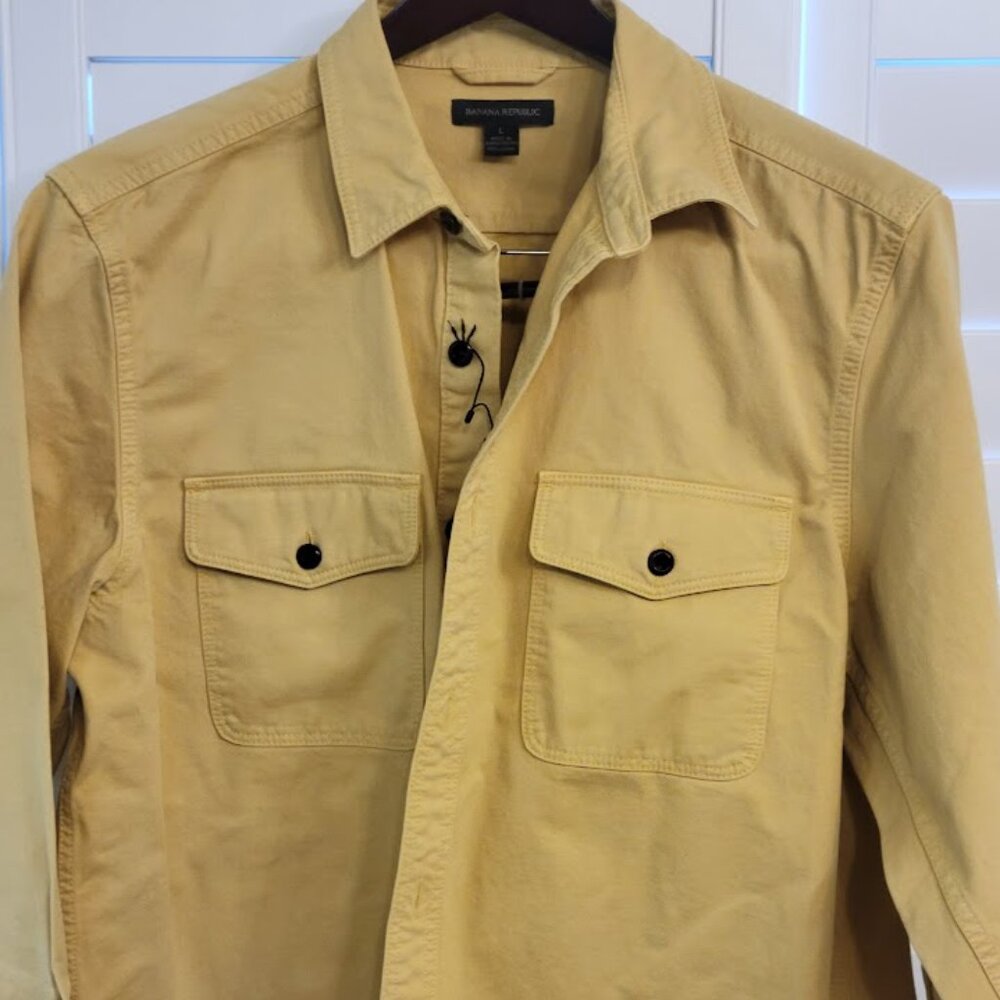 Men's Light TAN banana republic utility shirt size L